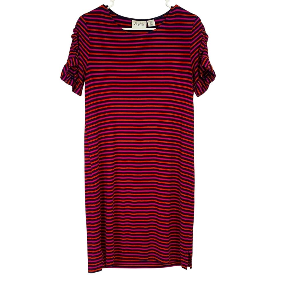 Heyton Striped Short Sleeve Ruffle Dress Size XS 0328